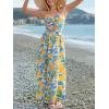 imageCUPSHE Summer Dress for Women V Neck Sleeveless Floral Cutout Smocked Ruffled Maxi Formal Beach DressYellow Printed