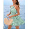 imageCUPSHE Women Geo Halter Summer Dress Sleeveless Smocked Waist A Line Casual Beach Sundress Vacation Holiday Mini DressGreen