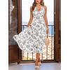 imageCUPSHE Women Halter Floral Summer Dresses Plunge V Backless Sleeveless Casual Vacation Dress Beach Holiday Midi SundressBlack