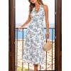 imageCUPSHE Women Halter Floral Summer Dresses Plunge V Backless Sleeveless Casual Vacation Dress Beach Holiday Midi SundressWhite Blue Floral