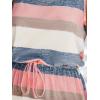 imageCUPSHE Women Knit Colorblock Stripe Summer Dress Crew Neck Waist Tie Multicolor Casual Sundress Beach Holiday Mini DressMulticolor Pink