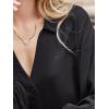 imageCUPSHE Women Shirt Mini Summer Dress Cover Ups 34 Sleeve Cuff Tie Button Down Holiday Sundress Beach Cover Up DressBlack