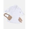 imageCUPSHE Women Shirt Mini Summer Dress Cover Ups 34 Sleeve Cuff Tie Button Down Holiday Sundress Beach Cover Up DressWhite