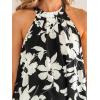 imageCUPSHE Women Summer Dresses Casual Sleeveless Beach Halter Floral Vacation Mini Cover Ups DressesBlack Floral