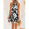 imageCUPSHE Women Summer Dresses Casual Sleeveless Beach Halter Floral Vacation Mini Cover Ups DressesBlack Floral