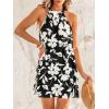 imageCUPSHE Women Summer Dresses Casual Sleeveless Beach Halter Floral Vacation Mini Cover Ups DressesBlack Floral