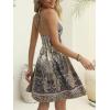 imageCUPSHE Womens Backless Halter Beach Dress Boho Ruffle Plunge V Neck Mini Sundress Summer DressesPaisley Boho