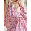 imageCUPSHE Womens Backless Halter Beach Dress Boho Ruffle Plunge V Neck Mini Sundress Summer DressesPink Floral