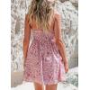 imageCUPSHE Womens Backless Halter Beach Dress Boho Ruffle Plunge V Neck Mini Sundress Summer DressesPink Floral