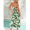 imageCUPSHE Womens Long Dresses Summer Sleeveless Beach Casual Side Slit Spaghetti Straps Vacation Graduation Midi DressGreen Printed