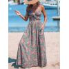 imageCUPSHE Womens Long Dresses Summer Sleeveless Beach Casual Side Slit Spaghetti Straps Vacation Graduation Midi DressGrey Floral