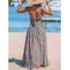 imageCUPSHE Womens Long Dresses Summer Sleeveless Beach Casual Side Slit Spaghetti Straps Vacation Graduation Midi DressGrey Floral
