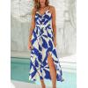 imageCUPSHE Womens Long Dresses Summer Sleeveless Beach Casual Side Slit Spaghetti Straps Vacation Graduation Midi DressMidnight Blue