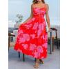 imageCUPSHE Womens Maxi Dresses Casual Summer Sundress Sleeveless Floral Spaghetti Straps Long Beach Formal DressRed Floral