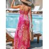 imageCUPSHE Womens Maxi Dresses Sleeveless Lace Casual Smocked Strapless Slit Long Summer Formal Sun DressHot Pink