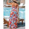 imageCUPSHE Womens Maxi Dresses Sleeveless Lace Casual Smocked Strapless Slit Long Summer Formal Sun DressOrange Tropical