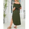 imageCUPSHE Womens Maxi OffShoulder Maternity Dress Summer Casual Sleeveless Ruffled Trim Photoshoot DressesGreen