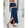 imageCUPSHE Womens Maxi OffShoulder Maternity Dress Summer Casual Sleeveless Ruffled Trim Photoshoot DressesNavy Blue