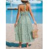 imageCUPSHE Womens Midi Dress Halter Paisley Sleeveless Cutout Waist Long Beach Boho Summer DressGreen Floral