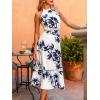 imageCUPSHE Womens Midi Dress Halter Paisley Sleeveless Cutout Waist Long Beach Boho Summer DressWhite Printed