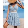 imageCUPSHE Womens Mini Dress V Neck Tropical Floral Beach Sleeveless Adjustable Straps Casual A Line Summer Vacation DressesBlue Paisley