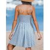 imageCUPSHE Womens Mini Dress V Neck Tropical Floral Beach Sleeveless Adjustable Straps Casual A Line Summer Vacation DressesBlue Paisley