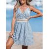 imageCUPSHE Womens Mini Dress V Neck Tropical Floral Beach Sleeveless Adjustable Straps Casual A Line Summer Vacation DressesBlue Paisley