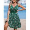 imageCUPSHE Womens Mini Dress V Neck Tropical Floral Beach Sleeveless Adjustable Straps Casual A Line Summer Vacation DressesGreen Ditsy