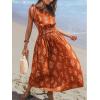 imageCUPSHE Womens One Shoulder Floral Printed Sleeveless Smocked Waist Maxi Dress Summer Boho Long DressOrange