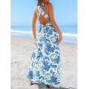 imageCUPSHE Womens Paisley Summer Dresses Casual Halter Twist Backless Tie Back Smocked Maxi DressBlue