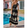 imageCUPSHE Womens Smocked One Shoulder Summer Dresses Sleeveless Vacation Maxi Dress Long Beach SundressBlack