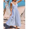 imageCUPSHE Womens Striped Summer Dress Smocked Sleeveless Casual Maxi Dresses Vacation Long Flowy SundressBlue