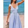 imageCUPSHE Womens Striped Summer Dress Smocked Sleeveless Casual Maxi Dresses Vacation Long Flowy SundressBlue
