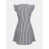 imageCUPSHE Womens Striped Summer Dresses V Neck Casual Mini Dress Flutter Sleeve Ruffle Button SundressesBlack
