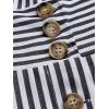 imageCUPSHE Womens Striped Summer Dresses V Neck Casual Mini Dress Flutter Sleeve Ruffle Button SundressesBlack