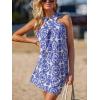 imageCUPSHE Womens Summer Dresses 2025 High Neck Halter Sleeveless Sundress Crossover Beach Coverup DressBlue