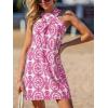 imageCUPSHE Womens Summer Dresses 2025 High Neck Halter Sleeveless Sundress Crossover Beach Coverup DressHot Pink