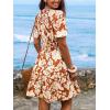 imageCUPSHE Womens Summer Dresses 2025 V Neck Short Sleeve Flowy Aline Beach Vacation Dress with PocketsRed Floral