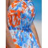 imageCUPSHE Womens Summer Dresses Abstract Floral One Shoulder A Line Smocked Tiered Maxi DressBlue