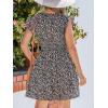 imageCUPSHE Womens Summer Dresses Ditsy Floral Plunging V Neck Ruffle Sleeve Elastic Waist Mini DressBlack