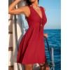 imageCUPSHE Womens Summer Dresses Tie Front Plunging V Neck A Line Sleeveless Cutout Mini DressRed