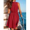 imageCUPSHE Womens Summer Dresses Tie Front Plunging V Neck A Line Sleeveless Cutout Mini DressRed