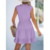 imageCUPSHE Womens Summer Dresses Tie Neck Sleeveless Tiered Ruffle ALine Tunic Mini DressPurple