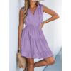 imageCUPSHE Womens Summer Dresses Tie Neck Sleeveless Tiered Ruffle ALine Tunic Mini DressPurple