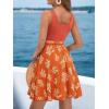 imageCUPSHE Womens Tropical Summer Dresses Flowy Beach Mini Dress Square Neck Sleeveless Vacation SundressTropical Orange