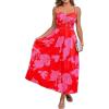 imageCUPSHE Womens Maxi Dresses Casual Summer Sundress Sleeveless Floral Spaghetti Straps Long Beach Formal DressRed Floral