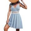 imageCUPSHE Womens Mini Dress V Neck Tropical Floral Beach Sleeveless Adjustable Straps Casual A Line Summer Vacation DressesBlue Paisley