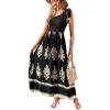 imageCUPSHE Womens Smocked One Shoulder Summer Dresses Sleeveless Vacation Maxi Dress Long Beach SundressBlack