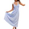imageCUPSHE Womens Striped Summer Dress Smocked Sleeveless Casual Maxi Dresses Vacation Long Flowy SundressBlue