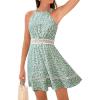 imageCUPSHE Womens Summer Dresses Ditsy Floral Halter Cutout Beach Vacation Mini DressGreen